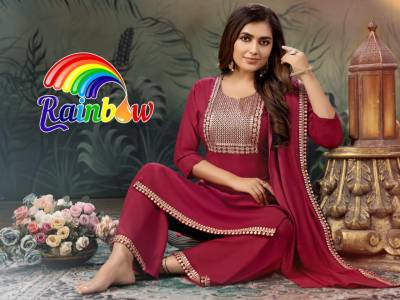 Rainbow By Beauty Queen Designer Kurti With Dupatta And Bottom